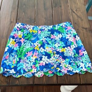 Lilly Pulitzer Blue Floral Mini Skirt